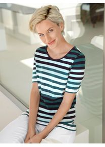 Casual Looks Damen Kurzarmshirt "Shirt", bunt, Gr. 40, gemustert, gestreift, mehrfarbig, 50% Baumwolle, 50% Modal, Shirts
