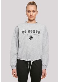 F4NT4STIC Damen Sweatshirt "Go North Knut & Jan Hamburg", grau, casual, Gr. S, Obermaterial: 65% Baumwolle, 35% Polyester, Sweatshirts, Print