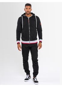 Herren Sweatjacke "ASRevellio", schwarz, Gr. XXL, Alessandro Salvarini, Obermaterial: 65% Baumwolle, 35% Polyester, Sweatjacken, mit großer Kapuze