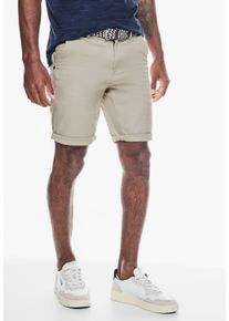Street One MEN Herren Chinohose, beige, casual, Gr. 40, unifarben, Web, Oberstoff: 97% Baumwolle, 3% Elasthan; Gürtel: 100% Baumwolle, Hosen, softer