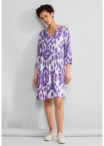 Street One Damen Tunikakleid, lila, casual, Gr. 42, bedruckt, Stoff, 100% Viskose, Kleider, aus Viskose