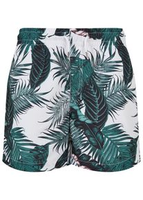 Urban Classics Jungen Badeshorts "Urban Classics Herren Boys Pattern Swim Shorts", grün, Gr. 122, 100% Polyester, Badehosen