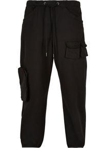 Urban Classics Herren Cargohose "Urban Classics Herren Asymetric Pants", schwarz, Gr. 32, unifarben, 100% Baumwolle, Hosen