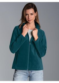 TRIGEMA Damen Fleecejacke "TRIGEMA Taillierte Fleecejacke", blau, sportlich, Gr. XL, 100% Polyester, Jacken
