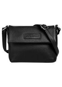 Bruno Banani Damen Umhängetasche, schwarz, Leder, unifarben, leicht glänzend, Taschen, echt Leder