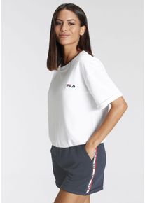 Fila Damen Shorty, Gr. XS, weiß, Jersey, Obermaterial: 95% Baumwolle, 5% Elasthan, unifarben, Basic, Homewear-Sets, mit Brust-Logo und kontrastiertem
