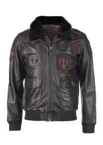 Top Gun Herren Lederjacke "TGJ1001", braun, Gr. 4XL, Obermaterial: 100% Leder, Lamm / Futter: 100% Viskose / Wattierung: 100% Polyester / Kragen: