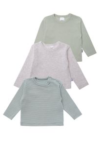 Liliput Jungen Langarmshirt, bunt, Gr. 86, unifarben, 100% Baumwolle, Shirts, Dreierpack mit Druckknöpfen auf der Schulter