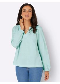 Inspirationen Damen Schlupfbluse, grün, Gr. 38, unifarben, 100% Baumwolle, Blusen