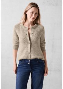 Cecil Damen Cardigan, beige, casual, Gr. XXL, meliert, Web, 68% Baumwolle, 32% Polyacryl, Strickjacken, mit dekorativer Knopfleiste