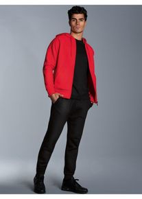 TRIGEMA Herren Freizeitanzug "TRIGEMA Jogginganzug mit Kapuze und Reißverschluss", rot, Gr. S, 70% Baumwolle, 30% Polyester, Sportanzüge