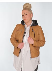 Maze Damen Lederjacke "42021318", braun, Gr. 48, Obermaterial: 100% Lammleder / Futter: 100% Baumwolle / Ärmelfutter: 100% Polyester / Kapuze: 55%