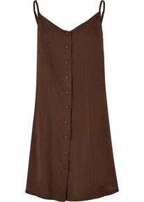 Urban Classics Damen Shirtkleid "Urban Classics Damen Ladies Vicose Mini Dress", braun, klassisch, Gr. 4XL, unifarben, 100% Viskose, Kleider