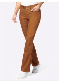 Classic Basics Damen Bootcut-Jeans, braun, Gr. 54, unifarben, 81% Baumwolle, 17% Polyester, 2% Elasthan, Jeans