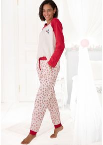 Lascana Damen Schlafanzug, Gr. 32, rot, Single Jersey, Obermaterial: 100% Baumwolle, gemustert, casual, Homewear-Sets, mit winterlichen Motiven