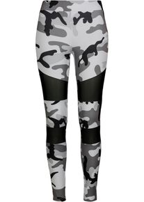 Urban Classics Damen Leggings "Urban Classics Damen Ladies Camo Tech Mesh Leggings", weiß, Gr. S, 77% Polyester, 23% Elasthan, Hosen