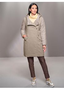 Heine Damen Kurzmantel, beige, Gr. 38, unifarben, unifarben mit Farbeinsatz, unifarben mit Farbeinsätzen, 100% Polyester, Wattierung:100% Polyester,