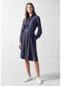 Cecil Damen Midikleid, blau, casual, Gr. XS, unifarben, Stoff, Jeans, 100% Lyocell, Kleider, mit Bindegürtel zum Taillieren