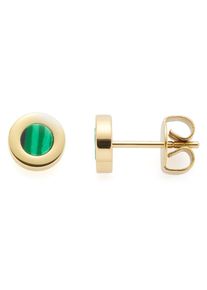 Leonardo Damen Paar Ohrstecker "Valea, 021770", Edelstahl, gold, Edelstahl, Ohrringe, mit Malachit