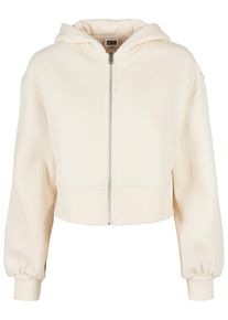 Urban Classics Damen Sweatjacke "Urban Classics Damen Ladies Short Oversized Zip Jacket", beige, Gr. 4XL, unifarben, 65% Baumwolle, 35% Polyester,