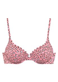 Lascana Damen Bügel-Bikini-Top "Mae", rosa, Gr. 34, bedruckt, Animalprint, Microfaser, Polyamid, Bikini-Oberteile, farbenfroher Animalprint,
