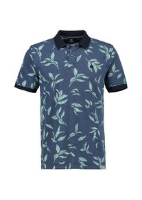 Lerros Herren Poloshirt "Lerros Poloshirt mit floralem Druck", blau, Gr. S, 100% Baumwolle, Shirts