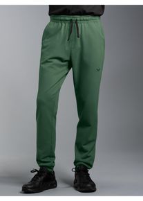 TRIGEMA Herren Sweathose "TRIGEMA Jogginghose aus Biobaumwolle", grün, Basic, Gr. M, 75% Baumwolle (Biobaumwolle kbA), 25% Baumwolle (recycelt), Hosen