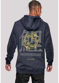 F4NT4STIC Herren Kapuzenpullover "Koi Golden Gai", blau, casual, Gr. XS, Obermaterial: 65% Baumwolle, 35% Polyester, Pullover, Print