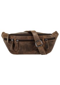 BAGAN Damen Gürteltasche, braun, Leder, unifarben, leicht glänzend, Taschen, echt Leder