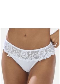 Lascana Damen String "Wanda Dessous", Gr. 32, weiß, Microtouch, Spitze, Obermaterial: 80% Polyamid, 12% Polyester, 8% Elasthan, Unterhosen, mit
