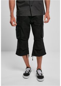 Brandit Herren Stoffhose "Brandit Herren Industry Vintage Cargo 3/4 Shorts", schwarz, Gr. S, unifarben, 100% Baumwolle, Hosen