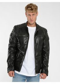 JCC Herren Lederjacke "3102235", schwarz, Gr. 46, Oberstoff: 100% Lammleder / Innenfutter oben: 100% Polyester / Innenfutter unten: 100% Baumwolle /