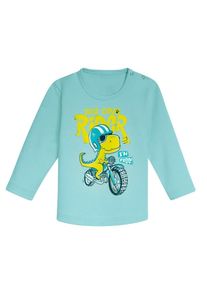 TRIGEMA Kinder Sweatshirt "TRIGEMA Langarmshirt mit großem Dino-Printmotiv", blau, Basic, Gr. 92, 95% Baumwolle, 5% Elastan, Sweatshirts