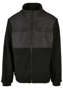 Urban Classics Herren Winterjacke "Urban Classics Herren Patched Sherpa Jacket", schwarz, klassisch, Gr. L, unifarben, 100% Polyester, Jacken