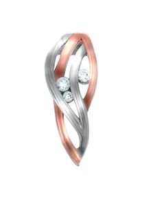Vivance Damen Ketten-Anhänger "Silber 925 rotvergoldet 3x Zirkonia", ONE-SIZE, Silber 925 (Sterlingsilber), 1,8 g, rot, Silber 925 (Sterlingsilber),