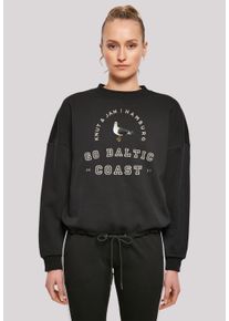 F4NT4STIC Damen Sweatshirt "Möwe Knut & Jan Hamburg", schwarz, casual, Gr. S, Obermaterial: 65% Baumwolle, 35% Polyester, Sweatshirts, Print