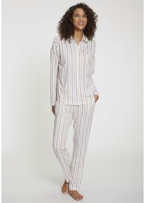 Vivance Dreams Damen Pyjama, Gr. 32, bunt, Single Jersey, Obermaterial: 50% Baumwolle, 50% Viskose, gestreift, klassisch, Homewear-Sets, in