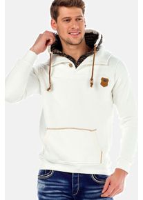 Cipo & Baxx CIPO & BAXX Herren Sweatshirt "Pullover", beige, casual, Gr. L, unifarben, 65% Baumwolle;35% Polyester, Sweatshirts, im coolen Look, C-44200