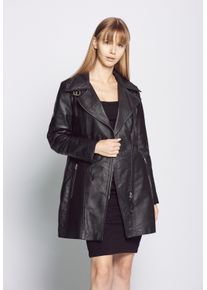 JCC Damen Ledermantel "MPJ-380", schwarz, Gr. 38, Obermaterial: 100% Lammnappa; Futter: 100% Polyester, Mäntel