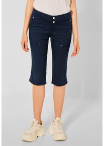 Street One Damen 3/4-Hose, blau, casual, Gr. 36, unifarben, Web, 97% Baumwolle, 3% Elasthan, Hosen, 4-Pocket Style