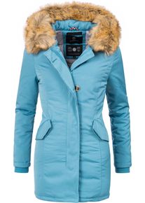 Marikoo Damen Wintermantel "Karmaa", blau, elegant, Gr. S, Obermaterial: 100% Polyester, Futter: 100% Polyester, Wattierung: 100% Polyester,