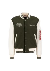 Herren Bomberjacke "Alpha Industries Men - Bomber Jackets Varsity Air Force Jacket", grün, Gr. XXL, Alpha Industries, Obermaterial: 100% Polyester,