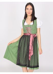 JCC Damen Dirndl "31023115", grün, Gr. 48, Obermaterial: 100% Baumwolle ; Futter: 100% Baumwolle ; Schürze: 100% Polyester; Acc.: 100% Metal, Kleider