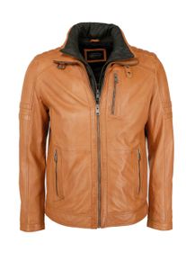 JCC Herren Bikerjacke "63535", braun, Gr. 50, Oberstoff: 100% Lammleder / Innenmaterial: 100% Polyester / Ärmelfutter: 100% Polyester, Jacken