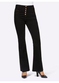 Heine Damen Bequeme Jeans, schwarz, Gr. 19, unifarben, 96% Baumwolle, 4% Elasthan, Jeans