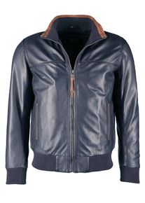 JCC Herren Blouson "40675", blau, Gr. 46, Oberstoff: 100% Lammnappa-Leder / Futter. 100% Baumwolle / Ärmelfutter: 100% Polyester / Strick: 100%