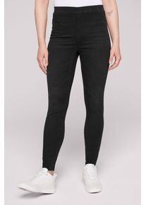 SOCCX Damen Jeansjeggings, schwarz, casual, Gr. 25, Abriebeffekte, Material: 73% Baumwolle, 25% Polyester, 2% Elasthan, Jeans, mit normaler Leibhöhe
