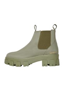 N91 Damen Plateaustiefelette "Style Choice II Chelsea Boots", Gr. 39, grün, Leder, casual, Schuhe, Damen Stiefelette Leder handgefertigt, Lederboots