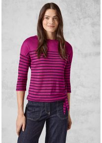 Cecil Damen T-Shirt, pink, casual, Gr. XXL, gestreift, Stoff, 55% Polyester, 45% Viskose, Shirts, im Streifendesign