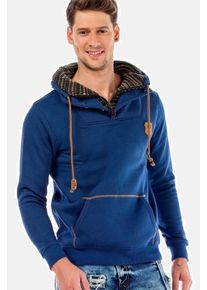 Cipo & Baxx CIPO & BAXX Herren Sweatshirt "Pullover", blau, casual, Gr. XL, unifarben, 65% Baumwolle;35% Polyester, Sweatshirts, im coolen Look, C-44200